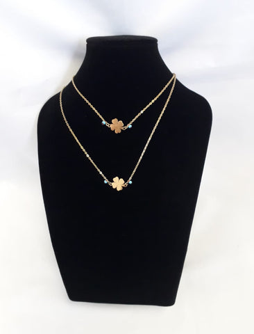 Gold Stainless Steel Clover Necklace